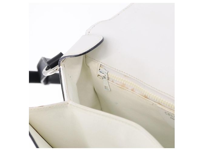 Céline Borsa a tracolla CELINE in pelle Nero Bianco Auth ka5694A - vista 23