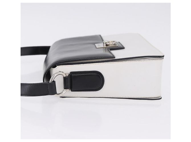 Céline Borsa a tracolla CELINE in pelle Nero Bianco Auth ka5694A - vista 4