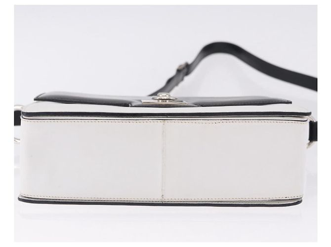 Céline Borsa a tracolla CELINE in pelle Nero Bianco Auth ka5694A - vista 5