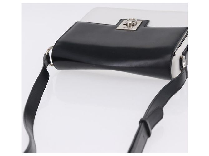 Céline Borsa a tracolla CELINE in pelle Nero Bianco Auth ka5694A - vista 6
