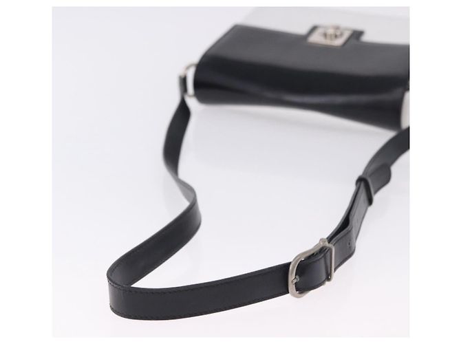 Céline Borsa a tracolla CELINE in pelle Nero Bianco Auth ka5694A - vista 7