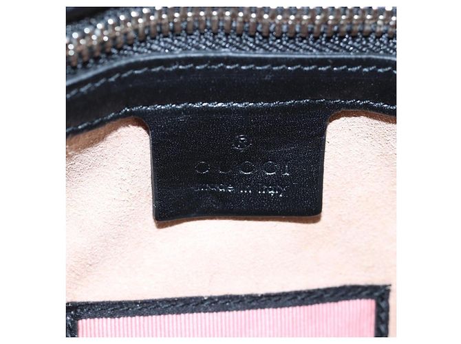 Padlock GUCCI Ghost Boston Bag Leder 2way Schwarz Silber authentisch 192424SAM - Ansicht 21