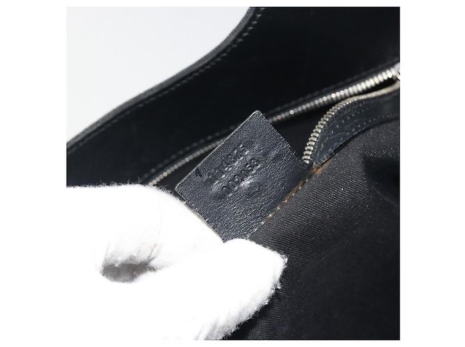 Borsa GUCCI Interlocking G Canvas Nero Argento Auth 195355V - vista 11