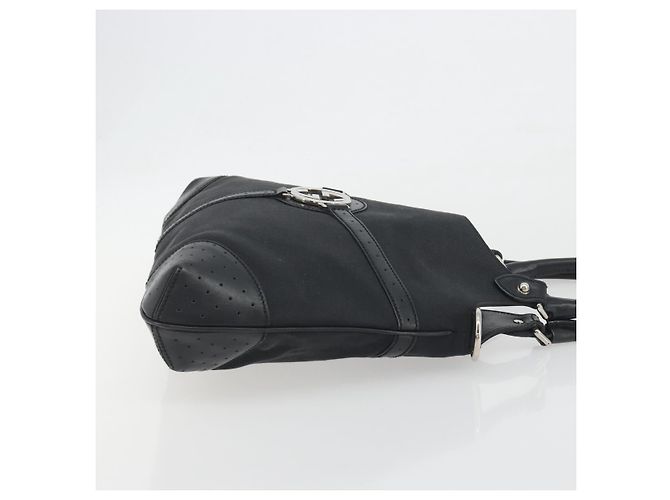 Borsa GUCCI Interlocking G Canvas Nero Argento Auth 195355V - vista 3