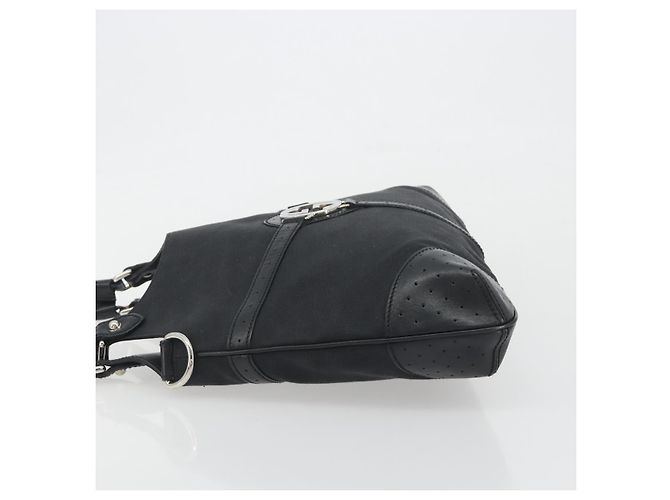 Borsa GUCCI Interlocking G Canvas Nero Argento Auth 195355V - vista 4