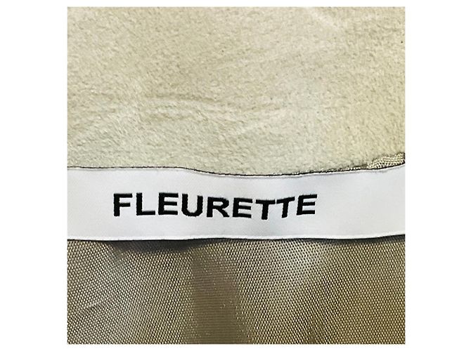 Autre Marque Chaqueta de cuero gamuza con flecos Fleurette Fawn - vista 4