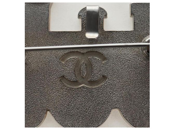 Spilla CHANEL metallo Tono Oro CC Auth 195102M - vista 10