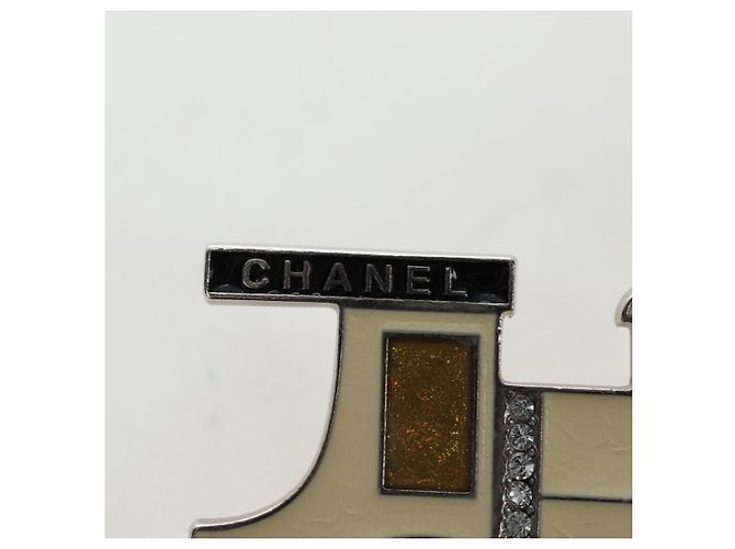 Spilla CHANEL metallo Tono Oro CC Auth 195102M - vista 2