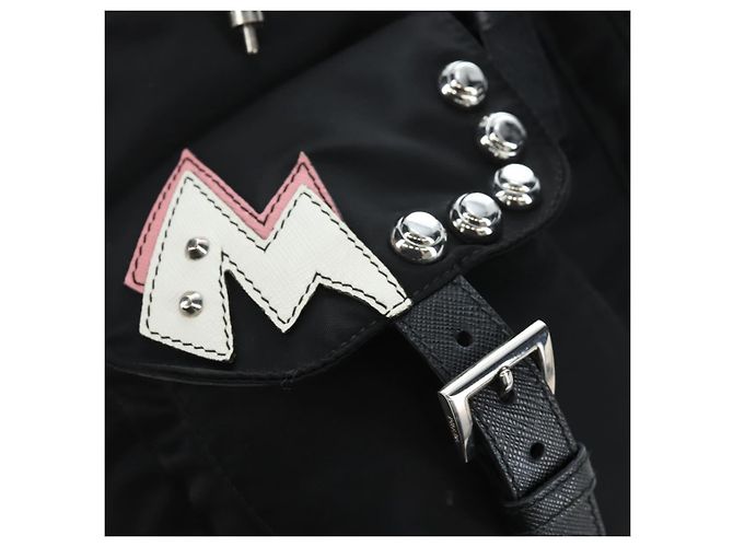 PRADA robot Rucksack Nylon Black Silver Auth 195301V Schwarz Silber - Ansicht 20