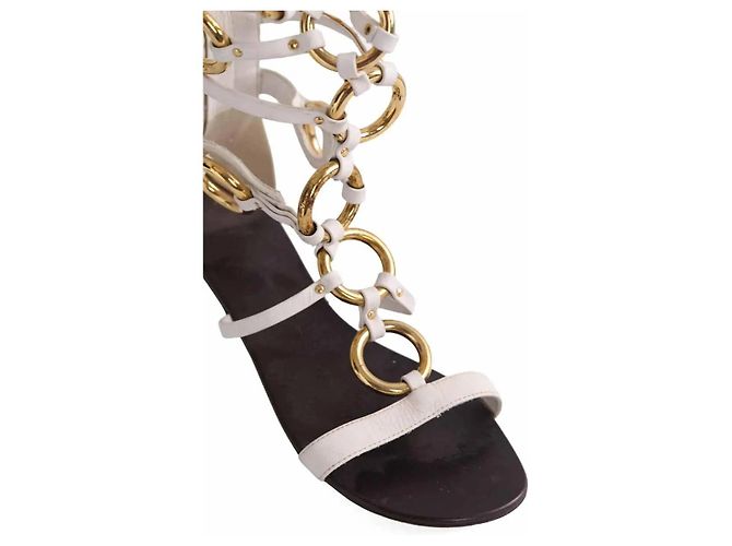 Bailarinas Giuseppe Zanotti de cuero blanco - vista 4