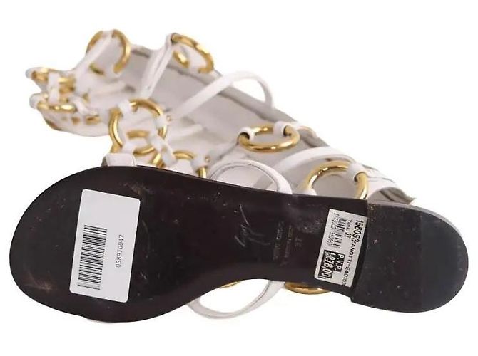 Bailarinas Giuseppe Zanotti de cuero blanco - vista 5