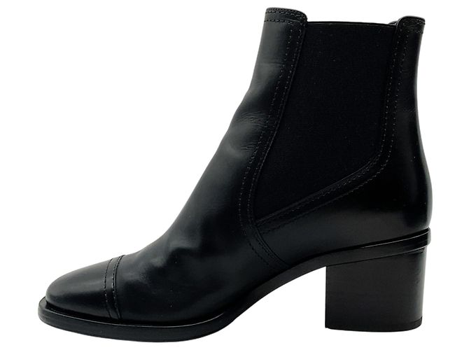 Botines Chelsea Chanel de piel negra CC Negro - vista 3
