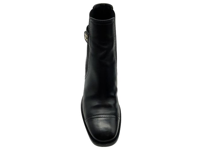 Botines Chelsea Chanel de piel negra CC Negro - vista 4