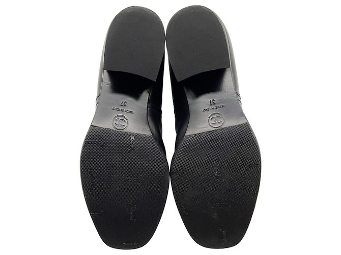 Botines Chelsea Chanel de piel negra CC Negro - vista 6