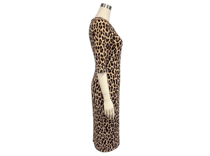 Autre Marque Vestido ajustado Delora con estampado de leopardo Alice + Olivia Tan / Black Camello - vista 2