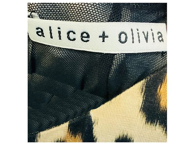 Autre Marque Vestido ajustado Delora con estampado de leopardo Alice + Olivia Tan / Black Camello - vista 4