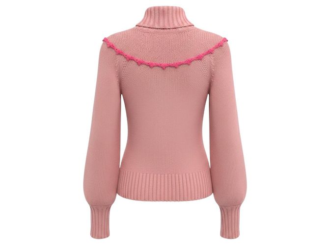 Autre Marque LoveShackFancy Little Bow Pink Rhett Turtleneck Sweater Rollkragenpullover - Ansicht 3