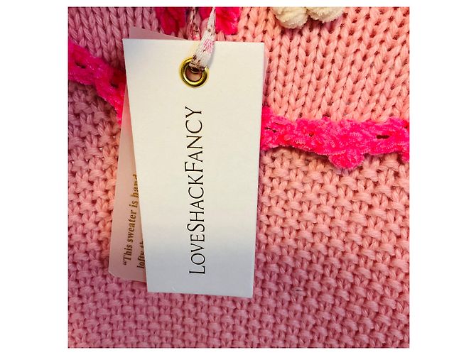 Autre Marque LoveShackFancy Little Bow Pink Rhett Turtleneck Sweater Rollkragenpullover - Ansicht 5
