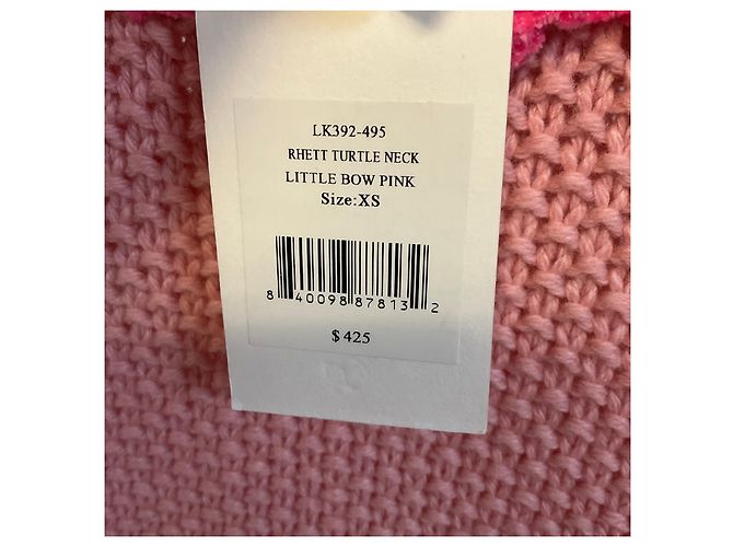 Autre Marque LoveShackFancy Little Bow Pink Rhett Turtleneck Sweater Rollkragenpullover - Ansicht 6