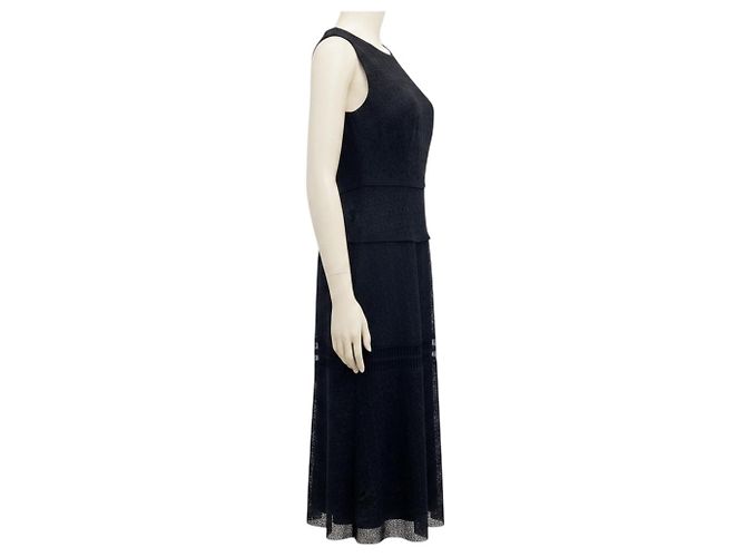 Autre Marque Vestido midi de encaje sin mangas azul marino Talbot Runhof - vista 2