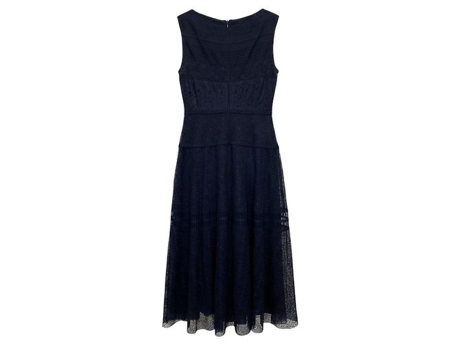Autre Marque Vestido midi de encaje sin mangas azul marino Talbot Runhof - vista 3