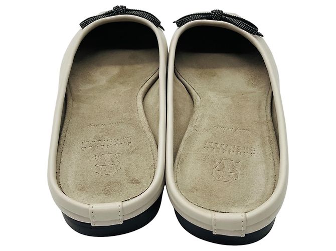 Mules ballerine in pelle Taupe con dettaglio fiocco e Monili Brunello Cucinelli - vista 5