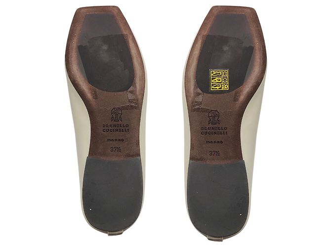 Mules ballerine in pelle Taupe con dettaglio fiocco e Monili Brunello Cucinelli - vista 6