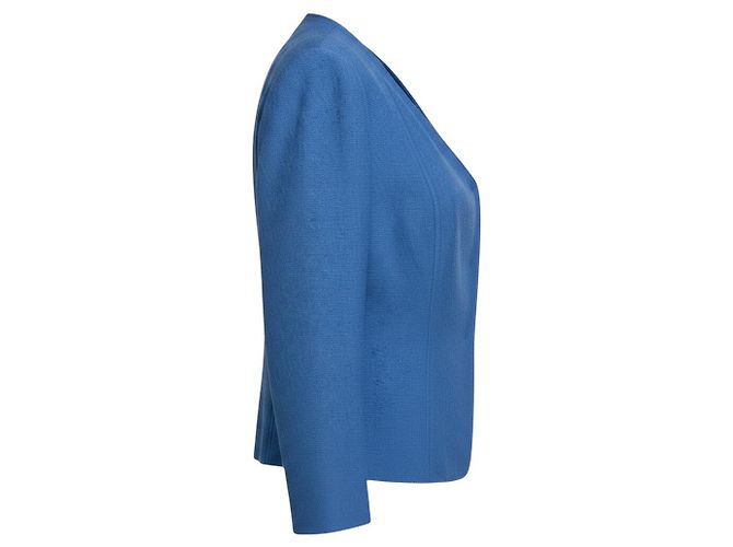 Autre Marque St. John Cerulean Blue Strickjacke mit Struktur Blau - Ansicht 2