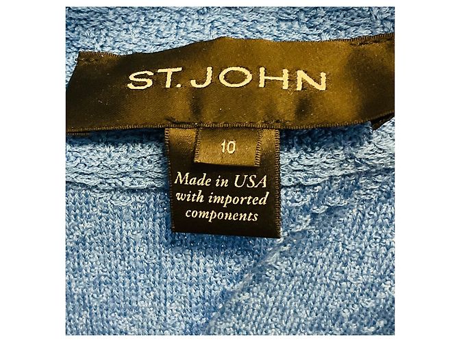 Autre Marque St. John Cerulean Blue Strickjacke mit Struktur Blau - Ansicht 4