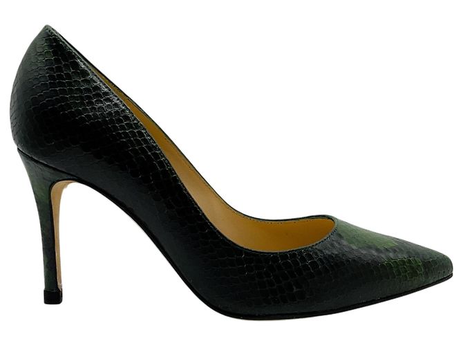 Décolleté Eloise in pelle embossed effetto serpente L'Agence Winter Moss Verde - vista 2
