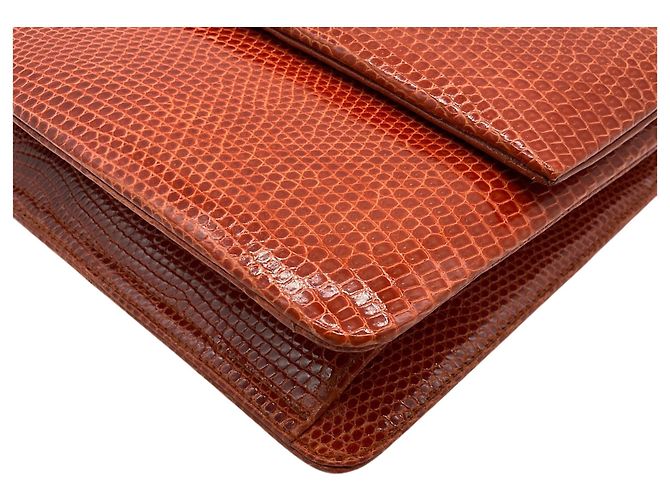 Autre Marque Borsa Collana Darby Scott in pelle di lucertola arancione - vista 4