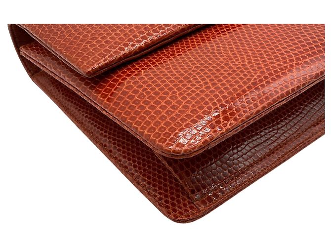 Autre Marque Borsa Collana Darby Scott in pelle di lucertola arancione - vista 5