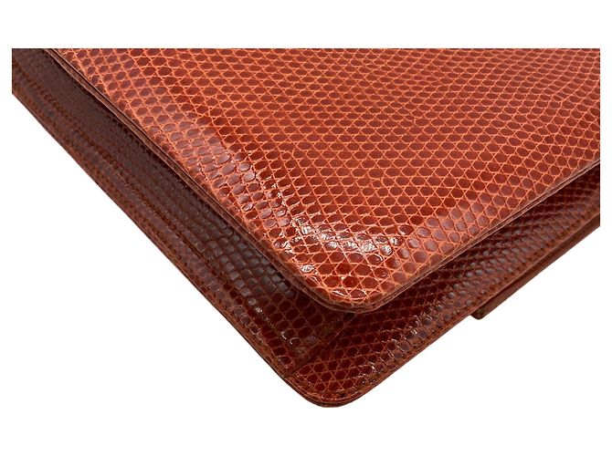 Autre Marque Borsa Collana Darby Scott in pelle di lucertola arancione - vista 6