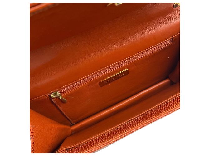 Autre Marque Borsa Collana Darby Scott in pelle di lucertola arancione - vista 9