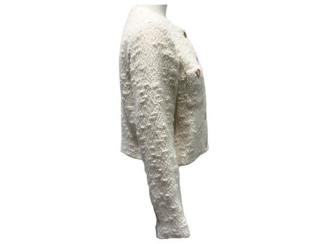 Frame Denim Giacca cropped Frame in tweed ecru con bottoni anteriori Beige - vista 2