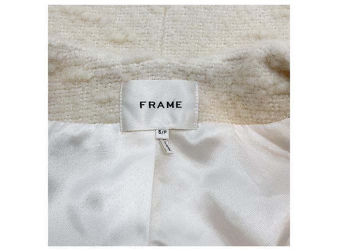 Frame Denim Giacca cropped Frame in tweed ecru con bottoni anteriori Beige - vista 4