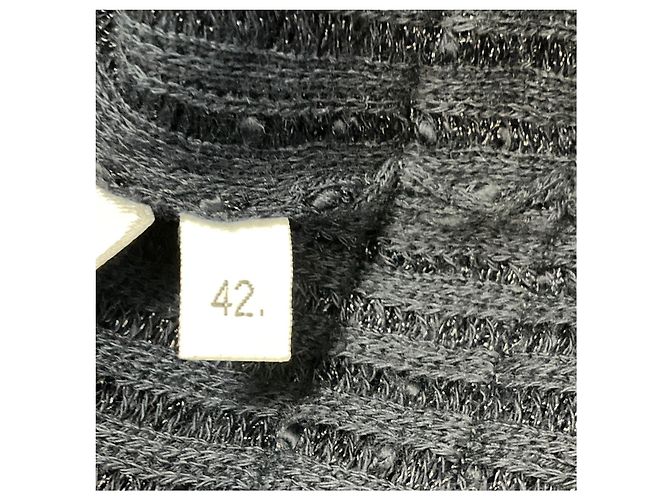 Cárdigan de punto de algodón azul marino con flecos Thom Browne con botones de ancla dorados - vista 5