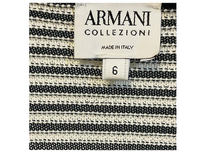 Autre Marque Armani Collezioni Gestrickter Cardigan Gestreift Weiß / Schwarz Mehrfarben - Ansicht 4