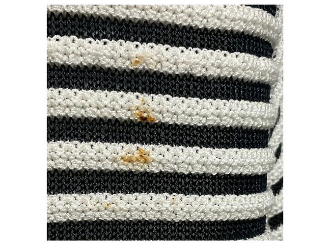 Autre Marque Armani Collezioni Gestrickter Cardigan Gestreift Weiß / Schwarz Mehrfarben - Ansicht 5