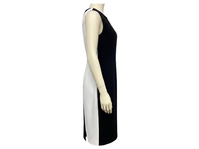 Basler Soft White / Black Ärmelloses Colorblock Midi-Kleid Schwarz - Ansicht 2