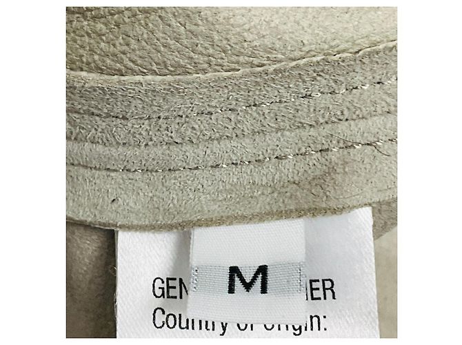 Autre Marque Abrigo de longitud media de piel de ante Fleurette Fawn con cinturón - vista 5