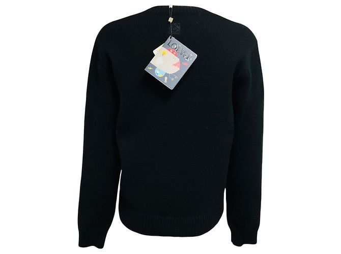 Loewe schwarzer Strickcardigan aus Wolle mit Pin-Verzierungen - Ansicht 3