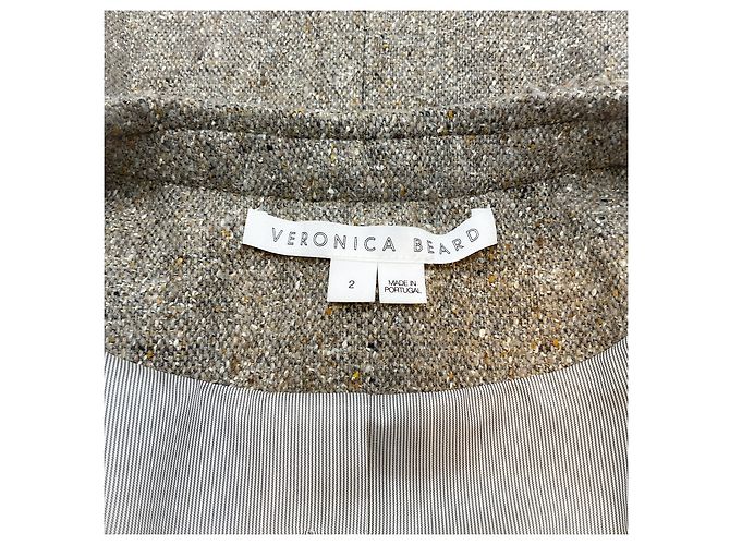 Veronica Beard Stone Metallic Tweed Orris Jacket with Crystal Trim Brown - view 4