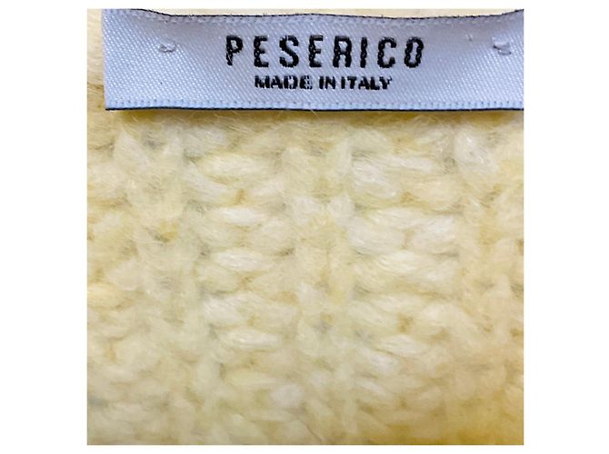 Peserico Strickpullover aus Alpaka und Wolle, blassgelb - Ansicht 4