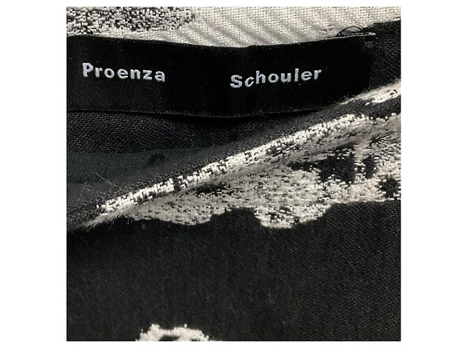 Mini saia em jacquard floral preto / branco Proenza Schouler - vista 4