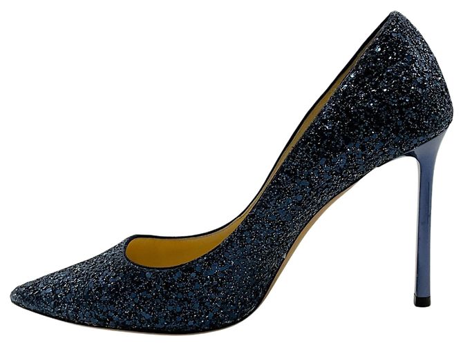 Décolleté glitter blu navy Jimmy Choo - vista 3