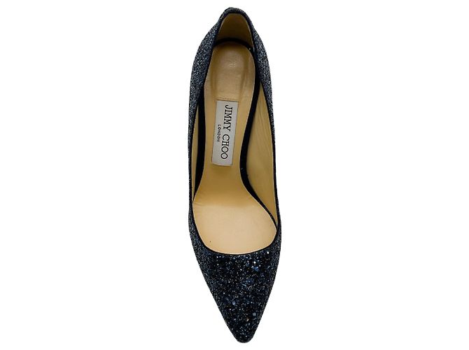 Décolleté glitter blu navy Jimmy Choo - vista 4