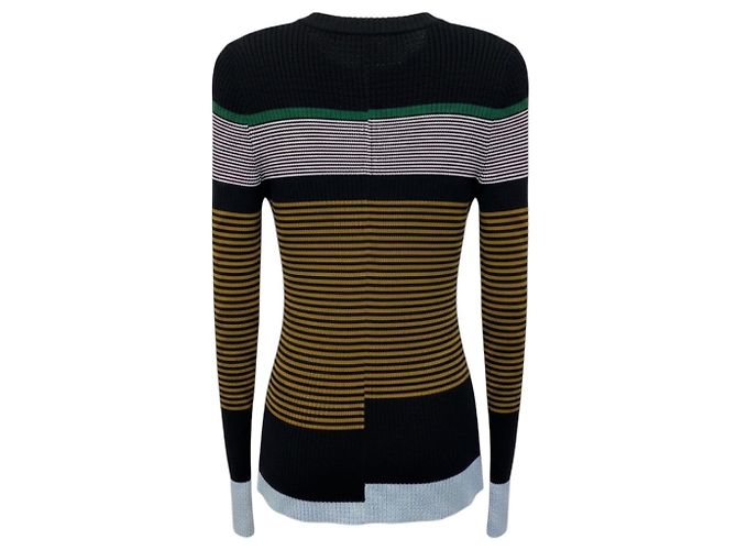 Proenza Schouler White Label Rippstrick-Pullover mit schwarzen Multistreifen Mehrfarben - Ansicht 3