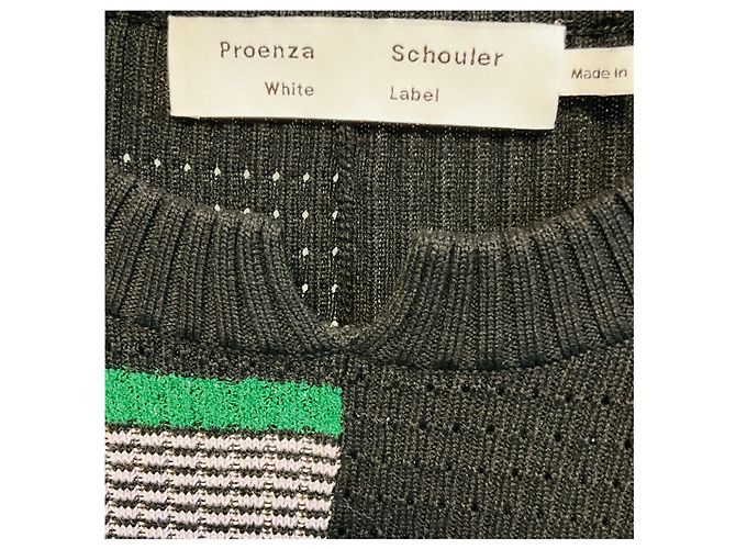 Proenza Schouler White Label Rippstrick-Pullover mit schwarzen Multistreifen Mehrfarben - Ansicht 4