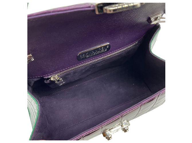 Autre Marque Borsa a tracolla Kwanpen Purple / Green Croc Porpora - vista 10